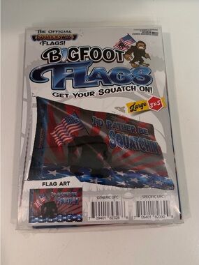 Bigfoot Flags Large "I'd Rather Be Squatchin'" Flag - Red, Blue, White NWT
